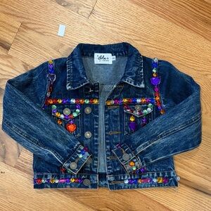 Lola + The Boys Kids Denim Jacket with Multicolor Accents